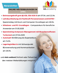 Lagerlogistik, Bürokommunikation, Windows, Grundlagen, PC, AutoCAD, Turbomed, Lohnbuchhaltung, Migranten